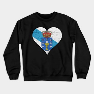 Galician Jigsaw Puzzle Heart Design - Gift for Galician With Galicia Roots Crewneck Sweatshirt